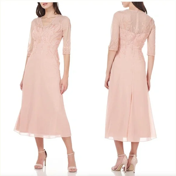JS Collections | Dresses | Js Collections Violet Chiffon Beaded Evening  Dress | Poshmark